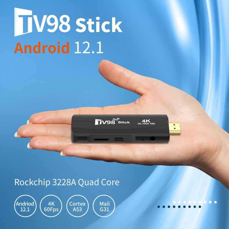 TV98 Rockchip 3228A Quad Core 4K HD Bluetooth Android TV Stick, RAM:2GB+16GB(US Plug) - Android TV Sticks by buy2fix | Online Shopping UK | buy2fix