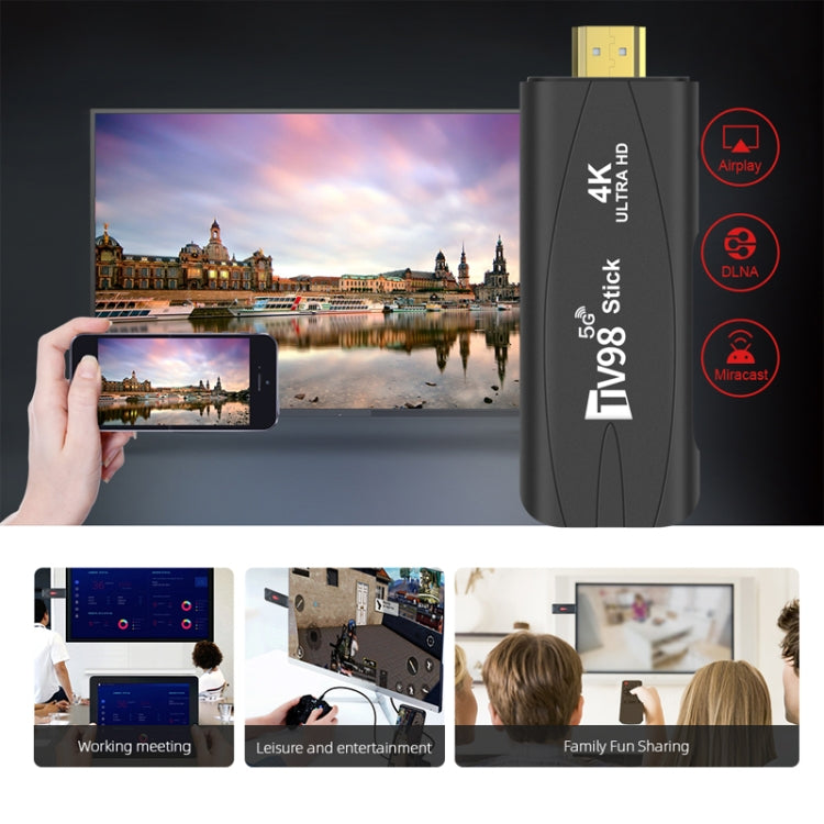 TV98 Rockchip 3228A Quad Core 4K HD Bluetooth Android TV Stick, RAM:2GB+16GB(US Plug) - Android TV Sticks by buy2fix | Online Shopping UK | buy2fix