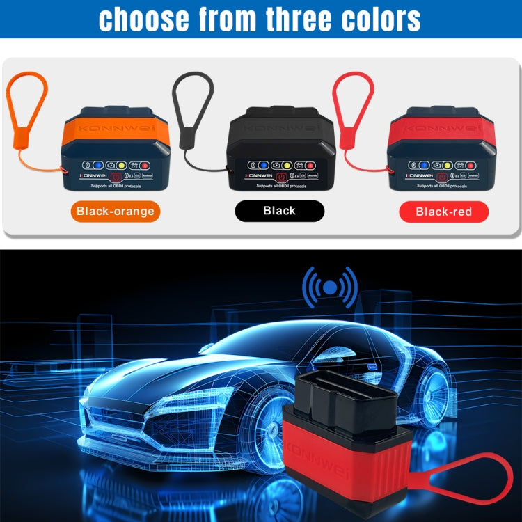 KONNWEI KW905 Bluetooth 5.0 Car OBD2 Scanner Support Android & iOS(Black Orange) - Code Readers & Scan Tools by KONNWEI | Online Shopping UK | buy2fix