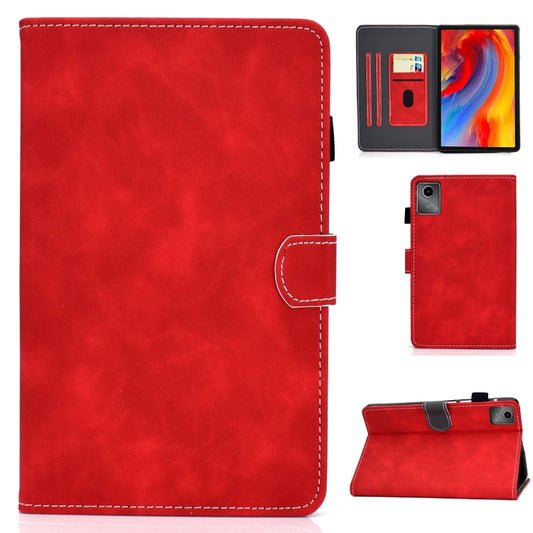 For Lenovo Tab M11 / Xiaoxin Pad 11 2024 Stitching Cowhide Texture Smart Leather Tablet Case(Red) - Lenovo by buy2fix | Online Shopping UK | buy2fix