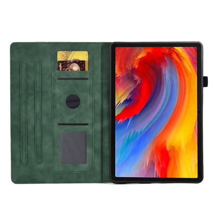 For Lenovo Tab M11 / Xiaoxin Pad 11 2024 Smile Embossed Smart Leather Tablet Case(Green) - Lenovo by buy2fix | Online Shopping UK | buy2fix