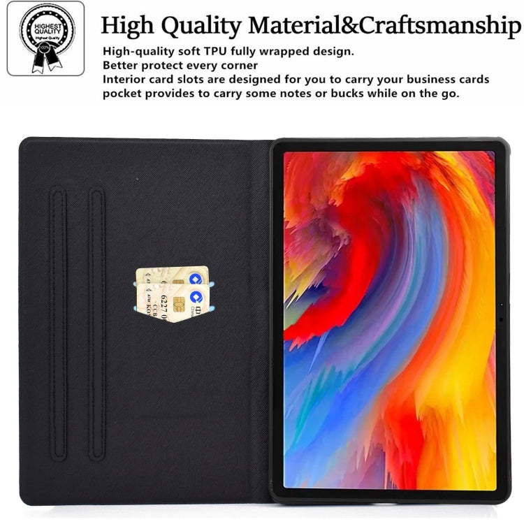 For Lenovo Tab M11 / Xiaoxin Pad 11 2024 Electric Pressed Colored Drawing Smart Leather Tablet Case(Star Cat) - Lenovo by buy2fix | Online Shopping UK | buy2fix