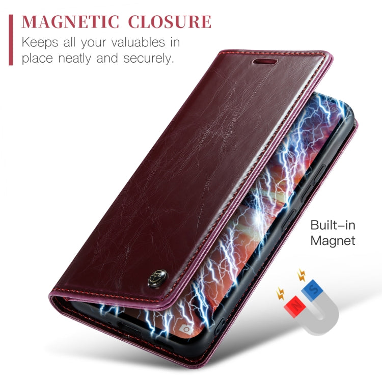 For Xiaomi Redmi Note 13 Pro+ 5G CaseMe 003 Crazy Horse Texture Flip Leather Phone Case(Mulberry Red) - Xiaomi Cases by CaseMe | Online Shopping UK | buy2fix