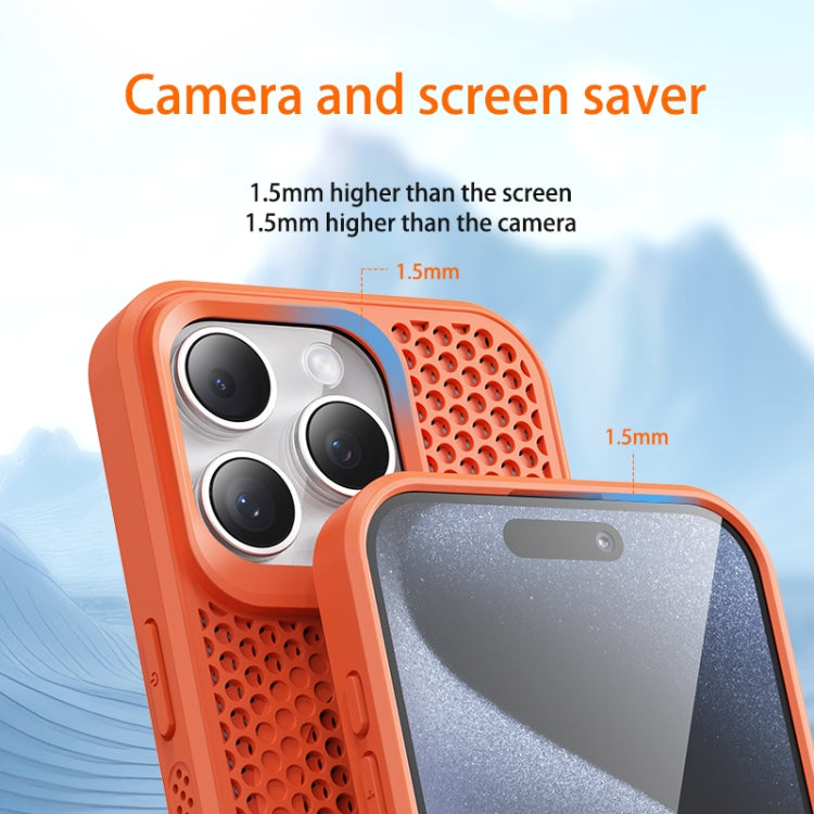 For iPhone 15 Pro Max MagSafe Magnetic Heat Dissipation Phone Case(Orange) - iPhone 15 Pro Max Cases by buy2fix | Online Shopping UK | buy2fix