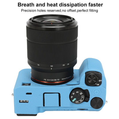 For Sony ILCE-7CM2 / A7C II / A7CR Litchi Texture Soft Silicone Protective Case(Blue) - Protective Case by buy2fix | Online Shopping UK | buy2fix