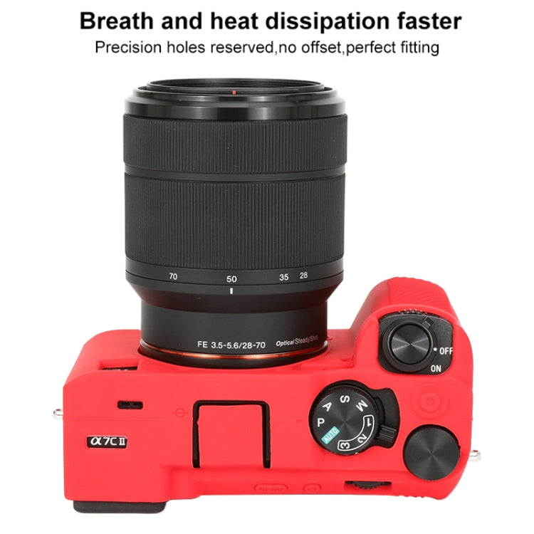 For Sony ILCE-7CM2 / A7C II / A7CR Glossy Soft Silicone Protective Case(Red) - Protective Case by buy2fix | Online Shopping UK | buy2fix