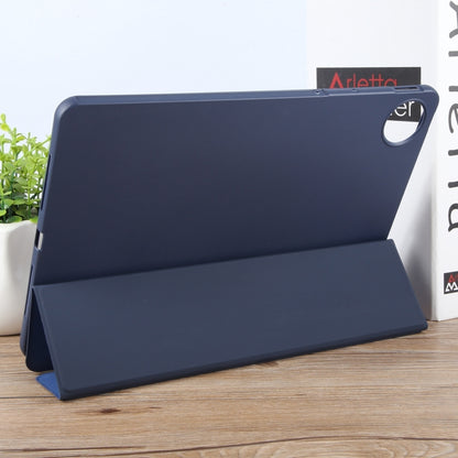 For Huawei MatePad Pro 11 2022/2024 Tri-fold Silicone Leather Tablet Case(Dark Blue) - Huawei by buy2fix | Online Shopping UK | buy2fix