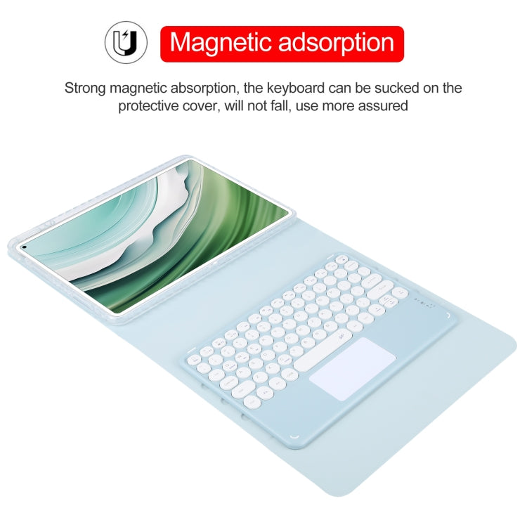 For Huawei MatePad Pro 11 2024 / 2022 Round Button Bluetooth Keyboard Rotatable Holder Leather Case with Touchpad(Sky Blue) - Huawei Keyboard by buy2fix | Online Shopping UK | buy2fix