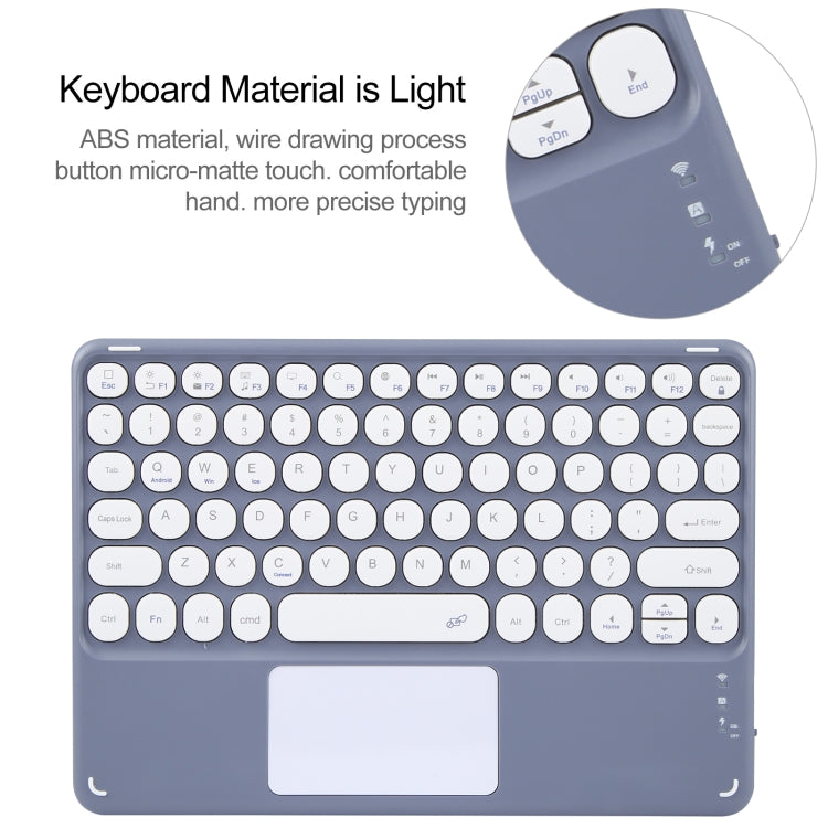 For Huawei MatePad Air 11.5 Round Button Bluetooth Keyboard Rotatable Holder Leather Case with Touchpad(Lavender Purple) - Huawei Keyboard by buy2fix | Online Shopping UK | buy2fix