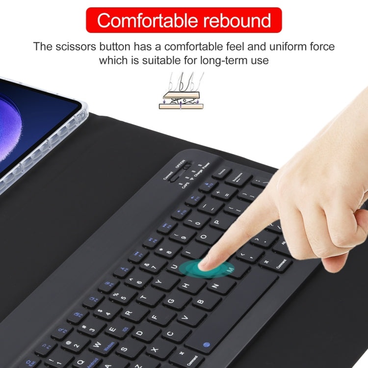 For Xiaomi Pad 6 Square Button Bluetooth Keyboard Rotatable Holder Leather Case(Black) - Others Keyboard by buy2fix | Online Shopping UK | buy2fix