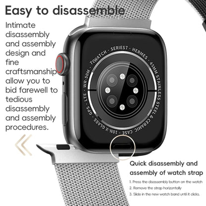 For Apple Watch 42mm ZGA Milanese Magnetic Metal Watch Band(Black) - Watch Bands by ZGA | Online Shopping UK | buy2fix