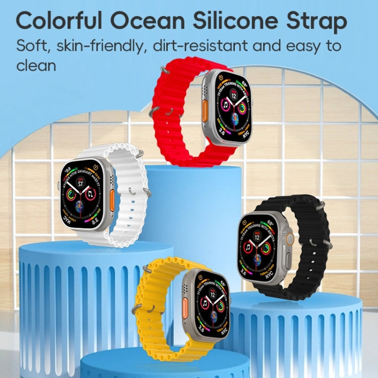 For Apple Watch Series 3 42mm ZGA Ocean Silicone Watch Band(Red) - Watch Bands by ZGA | Online Shopping UK | buy2fix