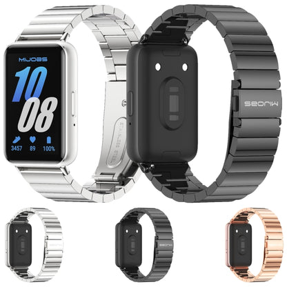 For Samsung Galaxy Fit 3 Mijobs Bamboo Metal Watch Band(Black) - Watch Bands by MIJOBS | Online Shopping UK | buy2fix