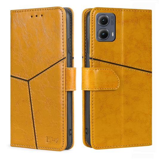 For Motorola Edge 5G 2024 Geometric Stitching Leather Phone Case(Yellow) - Motorola Cases by buy2fix | Online Shopping UK | buy2fix