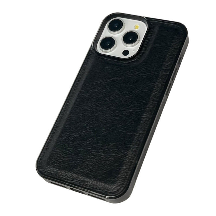 For iPhone 16 Pro Cowhide Texture Back Cover Phone Case(Black) - iPhone 16 Pro Cases by buy2fix | Online Shopping UK | buy2fix