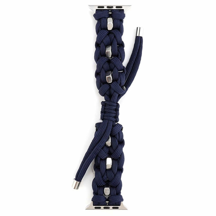 For Apple Watch Ultra 49mm Screw Nut Braided Paracord Watch Band(Blue) - Watch Bands by buy2fix | Online Shopping UK | buy2fix