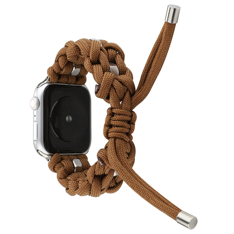 For Apple Watch Ultra 49mm Screw Nut Braided Paracord Watch Band(Coffee) - Watch Bands by buy2fix | Online Shopping UK | buy2fix