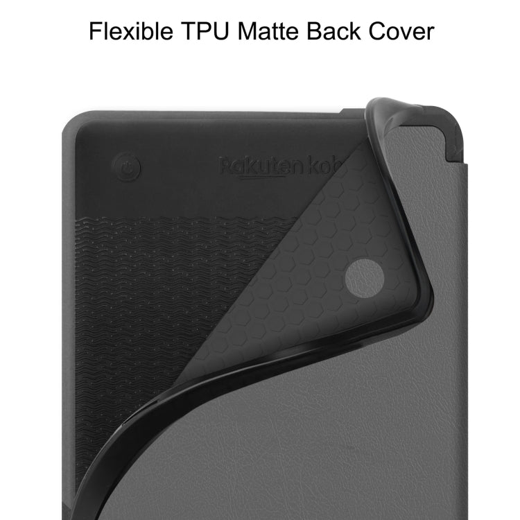 For KOBO Clara Colour 2024 / BW Solid Color Voltage Caster TPU Leather Smart Tablet Case(Grey) - Others by buy2fix | Online Shopping UK | buy2fix