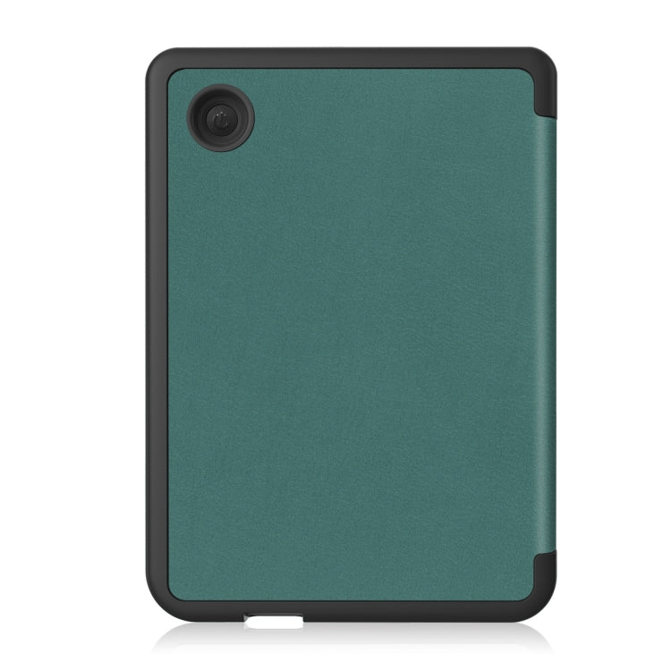 For KOBO Clara Colour 2024 / BW Solid Color Voltage Caster TPU Leather Smart Tablet Case(Dark Green) - Others by buy2fix | Online Shopping UK | buy2fix