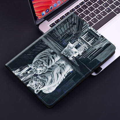 For iPad Air 13 2024 Crystal Texture Painted Leather Smart Tablet Case(Cat Reflection Tiger) - iPad Air 13 2024 Cases by buy2fix | Online Shopping UK | buy2fix