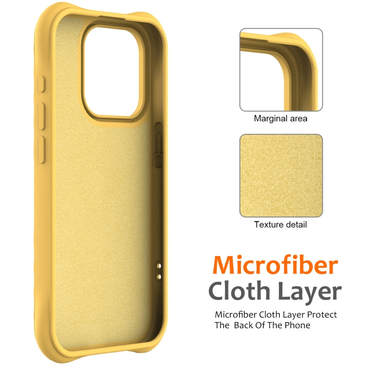 For iPhone 16 Pro Max Wave Texture MagSafe Magnetic Liquid Silicone Phone Case(Yellow) - iPhone 16 Pro Max Cases by buy2fix | Online Shopping UK | buy2fix