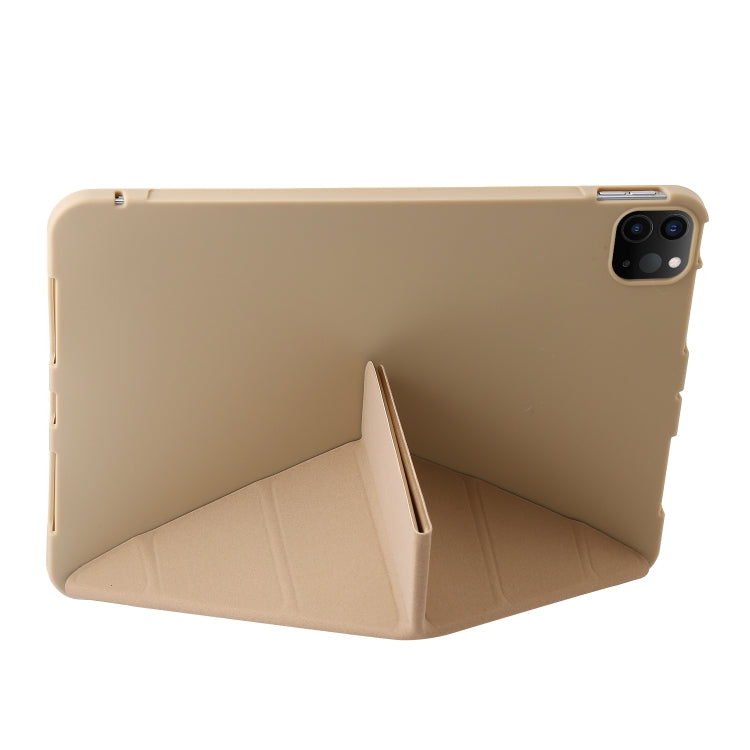 For iPad Pro 13 2024 TPU Deformation Flip Leather Tablet Case with Holder(Gold) - iPad Pro 13 2024 Cases by buy2fix | Online Shopping UK | buy2fix