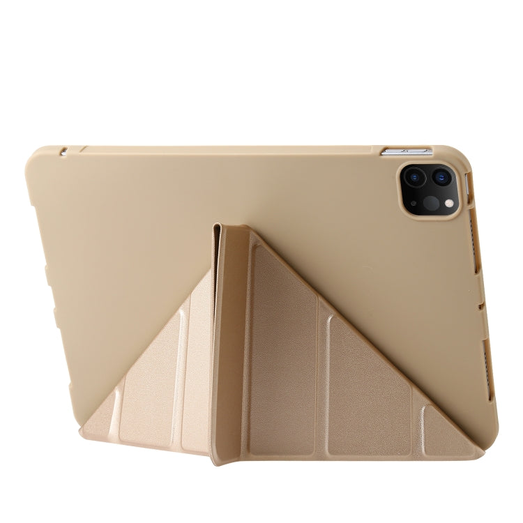 For iPad Pro 13 2024 TPU Deformation Flip Leather Tablet Case with Holder(Gold) - iPad Pro 13 2024 Cases by buy2fix | Online Shopping UK | buy2fix