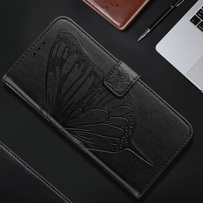 For Realme 12+ Global/Narzo 70 Pro India Embossed Butterfly Leather Phone Case(Black) - Realme Cases by buy2fix | Online Shopping UK | buy2fix