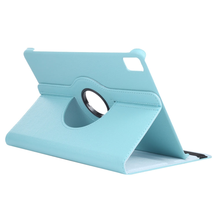 For iPad Pro 13 2024 360 Degree Rotation Litchi Texture Leather Tablet Case with Holder(Sky Blue) - iPad Pro 13 2024 Cases by buy2fix | Online Shopping UK | buy2fix