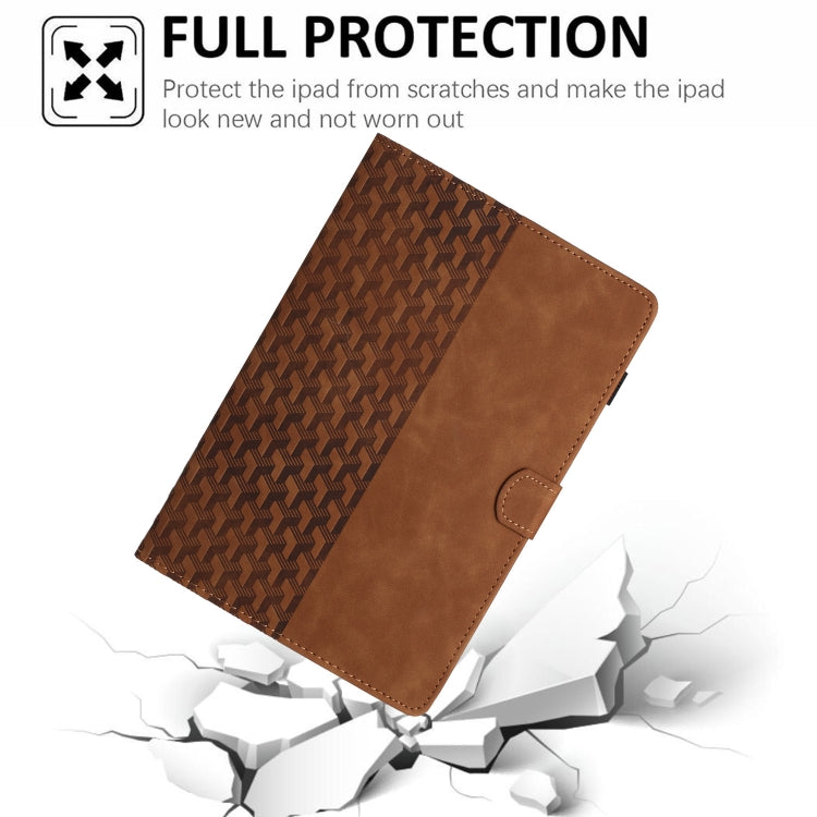 For Lenovo Tab M11/Xiaoxin Pad 11 2024 Building Blocks Embossed Leather Smart Tablet Case(Brown) - Lenovo by buy2fix | Online Shopping UK | buy2fix