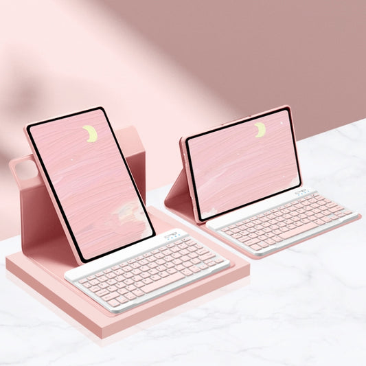 For Xiaomi Redmi Pad SE 11 inch Detachable Keyboard Smart Tablet Leather Case(Pink) - Others Keyboard by buy2fix | Online Shopping UK | buy2fix