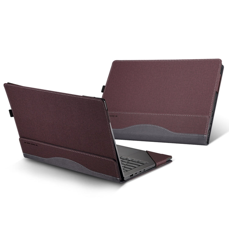 For HP Elitebook 840 G7 / 845 G7 / G8 Leather Laptop Shockproof Protective Case(Wine Red) - Screen & Keyboard Cover by buy2fix | Online Shopping UK | buy2fix