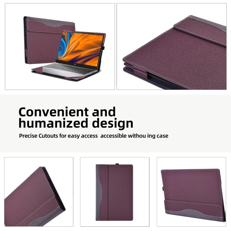 For HP ProBook 455 15.6 inch G10 Leather Laptop Shockproof Protective Case(Wine Red) - Screen & Keyboard Cover by buy2fix | Online Shopping UK | buy2fix