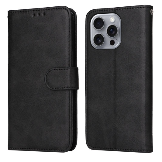 For iPhone 16 Pro Max Classic Calf Texture Flip Leather Phone Case(Black) - iPhone 16 Pro Max Cases by buy2fix | Online Shopping UK | buy2fix