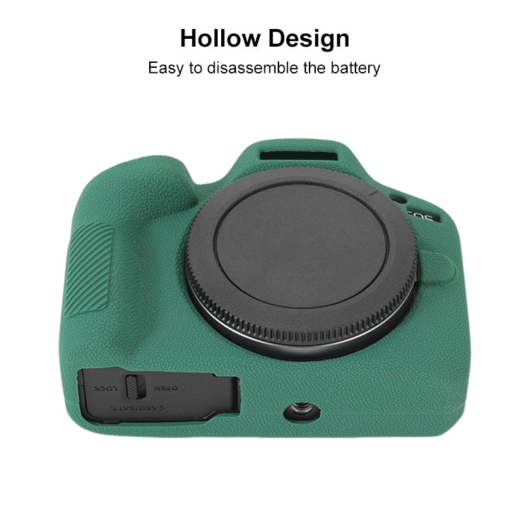 For Canon EOS R100 Litchi Texture Soft Silicone Protective Case(Green) - Protective Case by buy2fix | Online Shopping UK | buy2fix