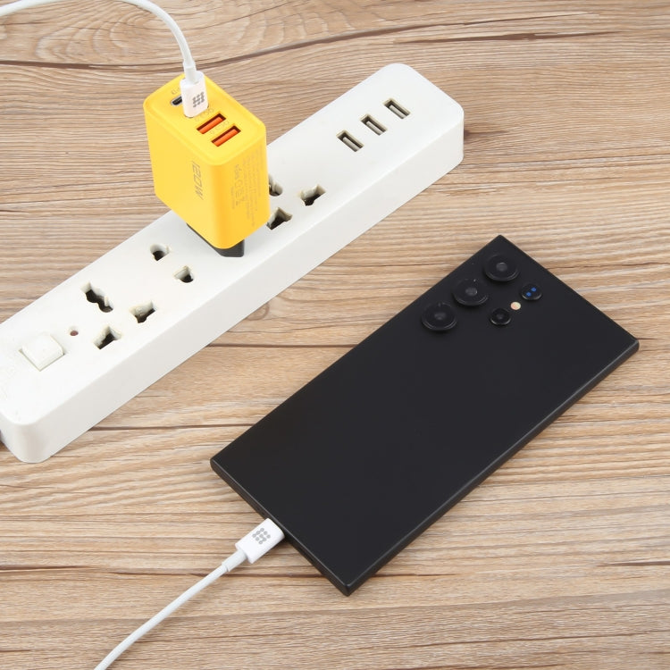 KO-71 120W Dual PD Type-C + Dual QC3.0 USB Multi Ports Charger, Plug:EU Plug(Yellow) - USB Charger by buy2fix | Online Shopping UK | buy2fix