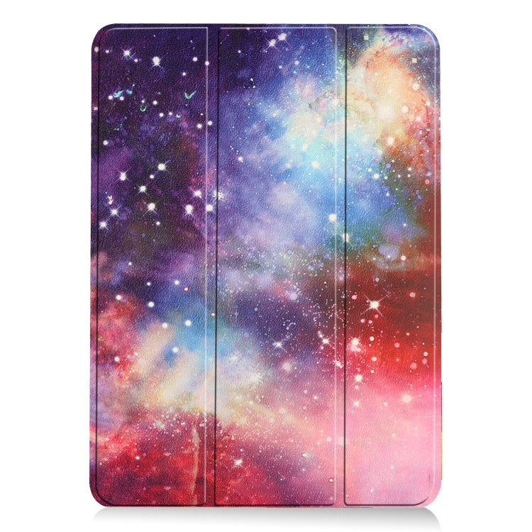 For iPad Air 11 2024 Custer Painted 3-Fold Holder Smart Leather Tablet Case(Milky Way Nebula) - iPad Air 11 2024 Cases by buy2fix | Online Shopping UK | buy2fix