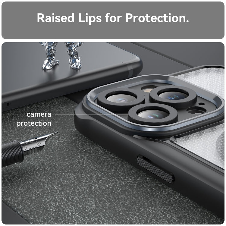 For iPhone 15 Pro Max Carbon Fiber Texture MagSafe Translucent Phone Case(Black) - iPhone 15 Pro Max Cases by buy2fix | Online Shopping UK | buy2fix