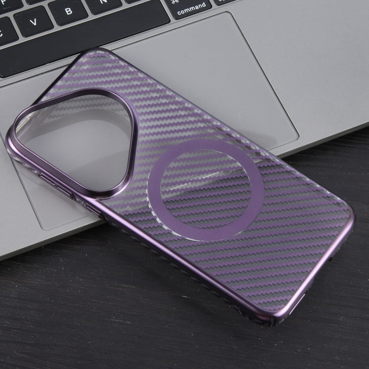 For Huawei Pura 70 6D Plated Carbon Fiber Clear Magsafe PC Phone Case(Aurora Purple) - Huawei Cases by buy2fix | Online Shopping UK | buy2fix