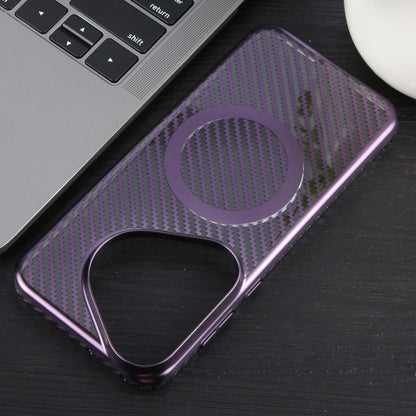 For Huawei Pura 70 6D Plated Carbon Fiber Clear Magsafe PC Phone Case(Aurora Purple) - Huawei Cases by buy2fix | Online Shopping UK | buy2fix