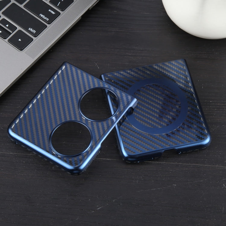 For Huawei Pocket 2 6D Plated Carbon Fiber Clear Magsafe PC Phone Case(Dream Blue) - Huawei Cases by buy2fix | Online Shopping UK | buy2fix