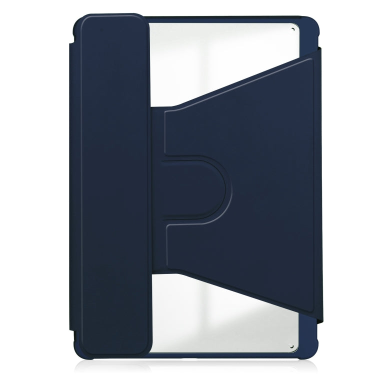 For iPad Air 11 2024 Transparent Rotation Smart Leather Tablet Case(Dark Blue) - iPad Air 11 2024 Cases by buy2fix | Online Shopping UK | buy2fix