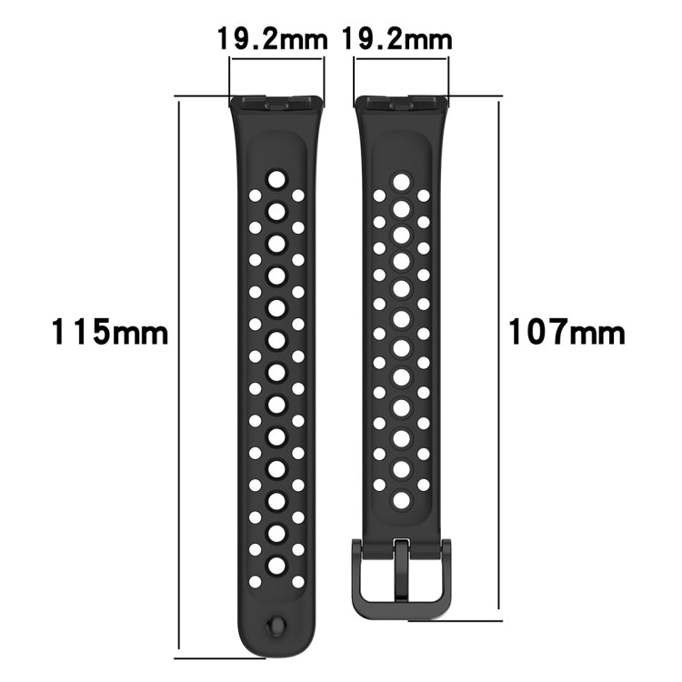 For Huawei Band 9 / 9 NFC / 8 / 8 NFC Round Hole Nail Button Silicone Watch Band(Black) - Watch Bands by buy2fix | Online Shopping UK | buy2fix