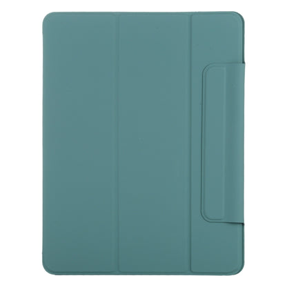 For iPad Pro 13 2024 Double-sided Clip Fixed Buckle Magnetic PU Leather Smart Tablet Case(Green) - iPad Pro 13 2024 Cases by buy2fix | Online Shopping UK | buy2fix