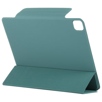 For iPad Pro 13 2024 Double-sided Clip Fixed Buckle Magnetic PU Leather Smart Tablet Case(Green) - iPad Pro 13 2024 Cases by buy2fix | Online Shopping UK | buy2fix