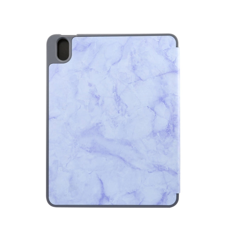 For iPad Air 11 2024 Three-fold Marble Texture Protective Tablet Case with Pen Slot(Purple) - iPad Air 11 2024 Cases by buy2fix | Online Shopping UK | buy2fix