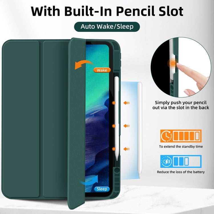 For iPad Pro 13 2024 3-fold TPU Smart Leather Tablet Case with Pen Slot(Dark Green) - iPad Pro 13 2024 Cases by buy2fix | Online Shopping UK | buy2fix