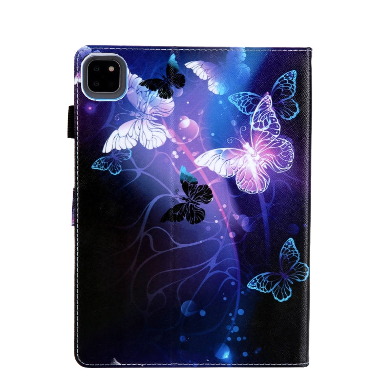 For iPad Pro 11 2024 Colored Drawing Leather Smart Tablet Case(Purple Butterflies) - iPad Pro 11 2024 Cases by buy2fix | Online Shopping UK | buy2fix