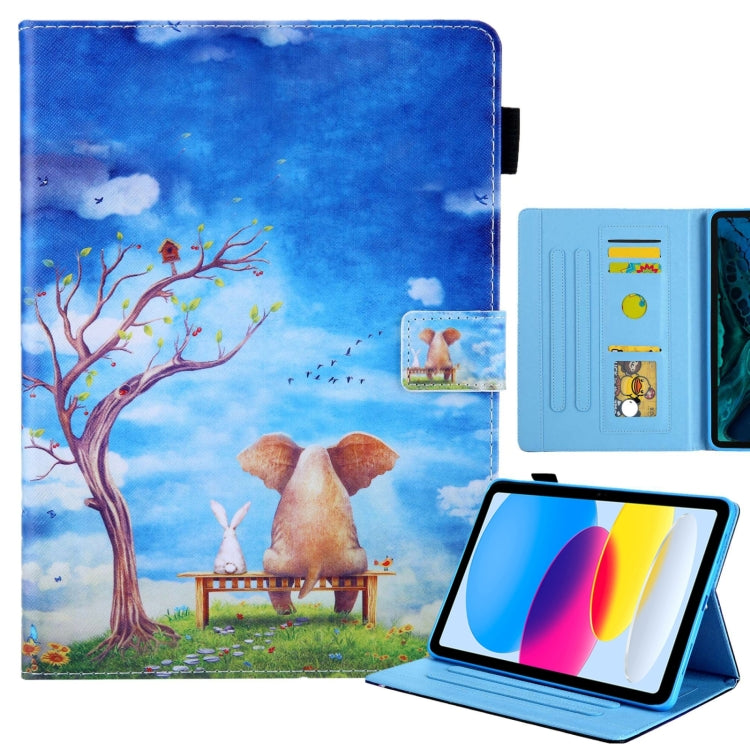 For iPad Pro 11 2024 Colored Drawing Leather Smart Tablet Case(Elephant Rabbit) - iPad Pro 11 2024 Cases by buy2fix | Online Shopping UK | buy2fix