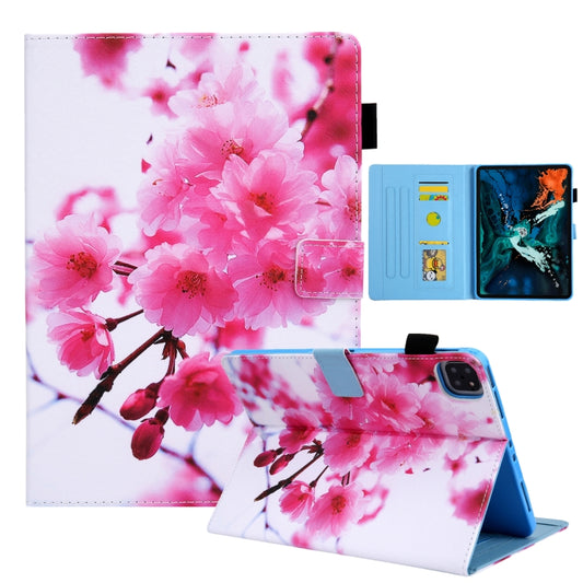 For iPad Pro 11 2024 Colored Drawing Leather Smart Tablet Case(Cherry Blossom) - iPad Pro 11 2024 Cases by buy2fix | Online Shopping UK | buy2fix